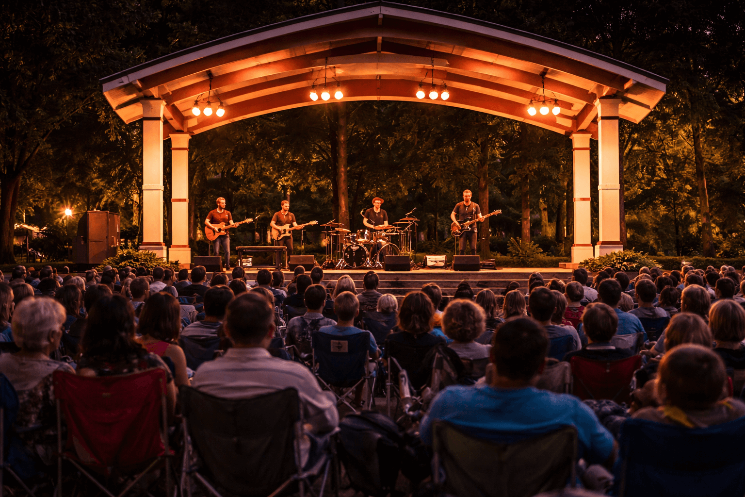 Community event and outdoor gathering space near Starke Lake in Ocoee Florida