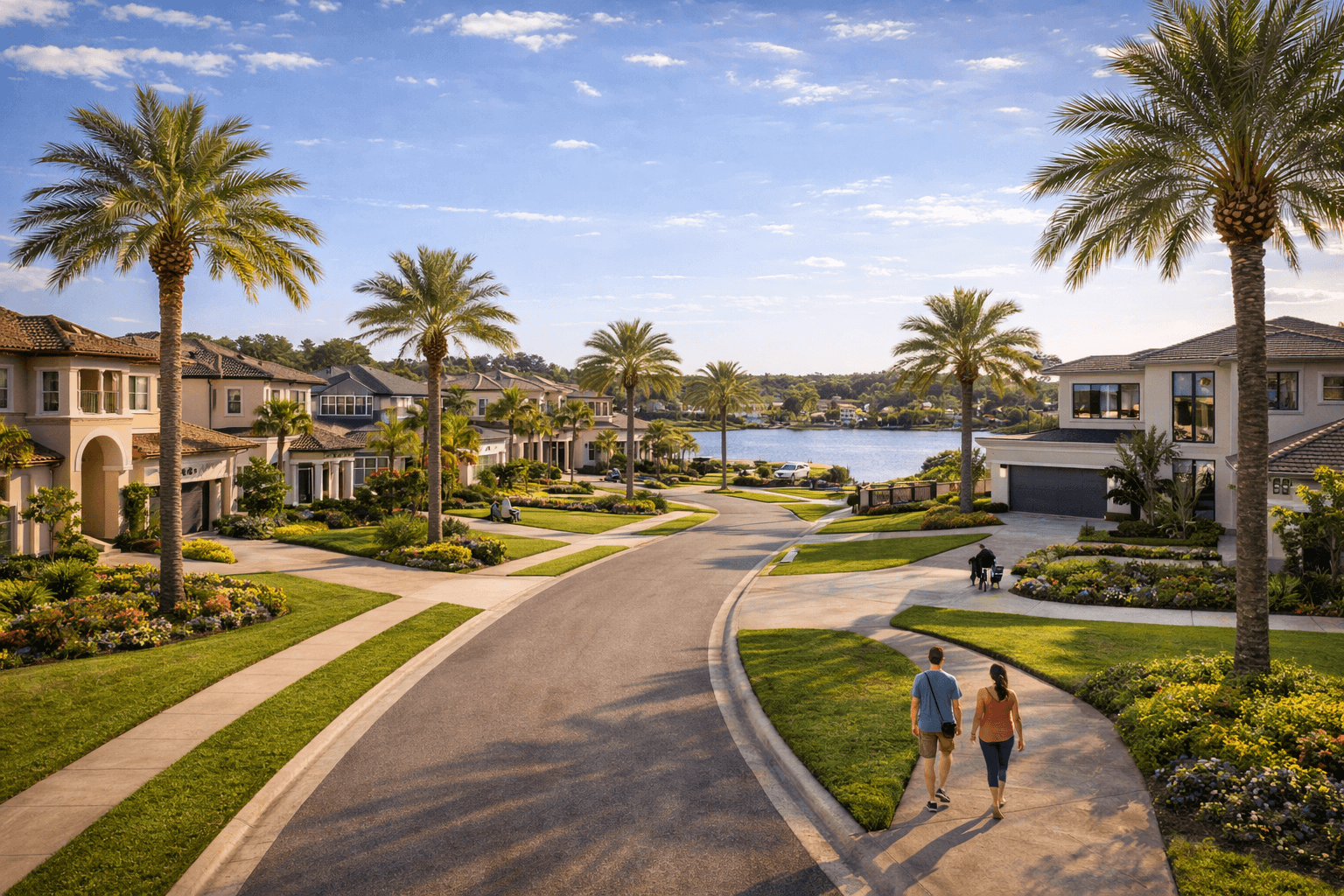 Luxury gated neighborhood in Dr Phillips with upscale homes near Orlando